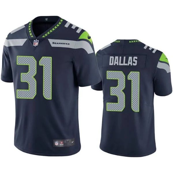 Men Seattle Seahawks #31 DeeJay Dallas Nike Navy Vapor Limited NFL Jersey->seattle seahawks->NFL Jersey